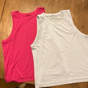Pink and blue lululemon tank tops size 6